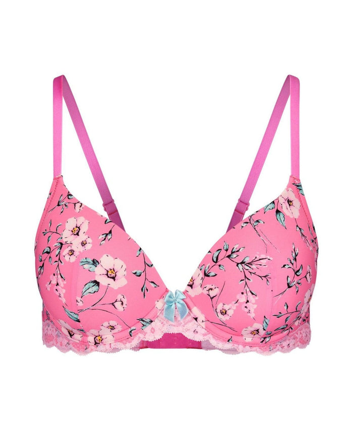 Adore Me Womens Kati Contour Demi Bra - Floral Pink, 34C