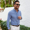 Apex Performance Dress Shirt Oxford Button Down Collar Navy Gingham