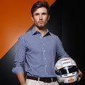 Apex Performance Dress Shirt Semi-Spread Collar Navy Gingham