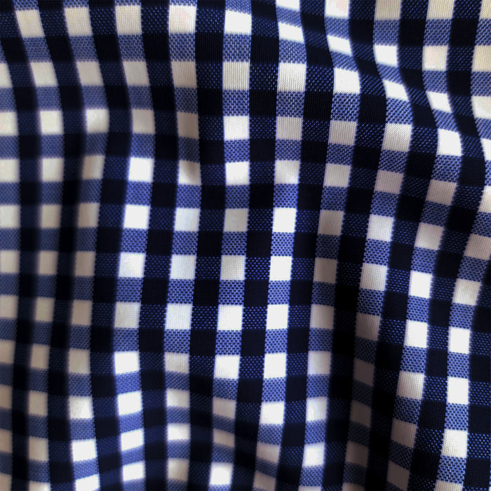 Apex Performance Dress Shirt Semi-Spread Collar Navy Gingham