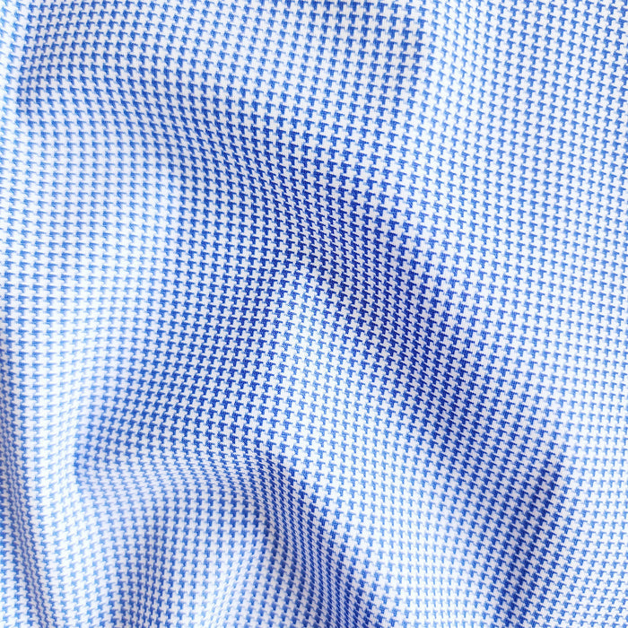 Apex Performance Dress Shirt Semi-Spread Collar Steel Blue Micro Grid