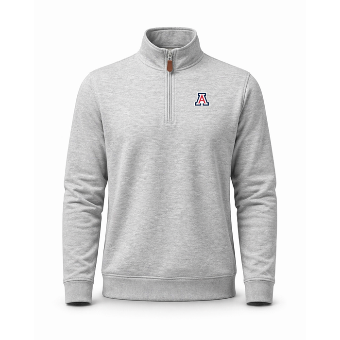 Arizona Heather Cloud Cotton Quarter Zip Pullover Light Grey