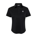 Arizona Women's Cap Sleeve Semi Spread Polo Black