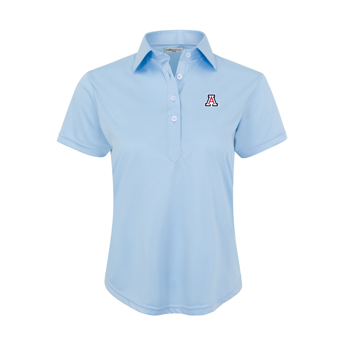 Arizona Women's Cap Sleeve Semi Spread Polo Sky Blue