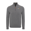 Arrow McLaren Grey with Grey Trim Luxury Touch Cotton and Cashmere Quarter Zip Sweater