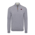 Auburn Grey Melange Cashmere Touch Australian Merino Quarter Zip Sweater