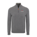 Ball State Grey with Grey Trim Luxury Touch Cotton and Cashmere Quarter Zip Sweater