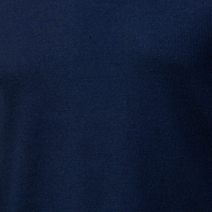 Bellagio Three Button Long Sleeve Merino Polo Navy