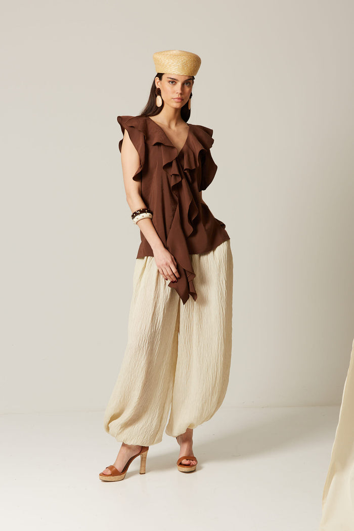 BLUSA SANTIAGO MARRON