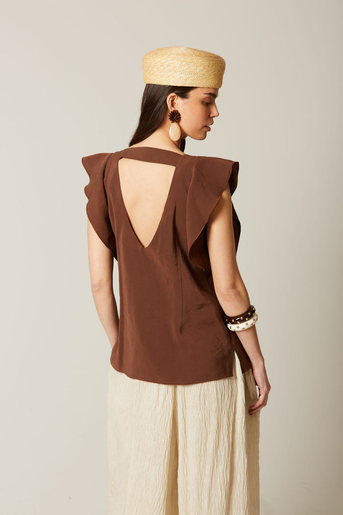 BLUSA SANTIAGO MARRON