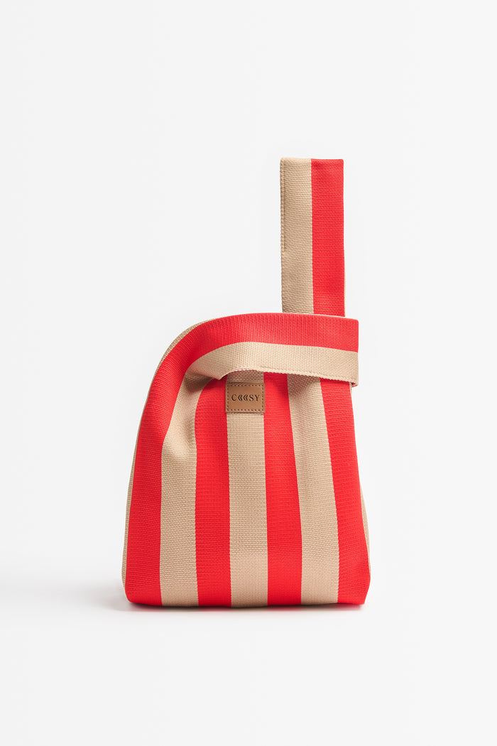 BOLSO MIKONOS ROJO/BEIGE