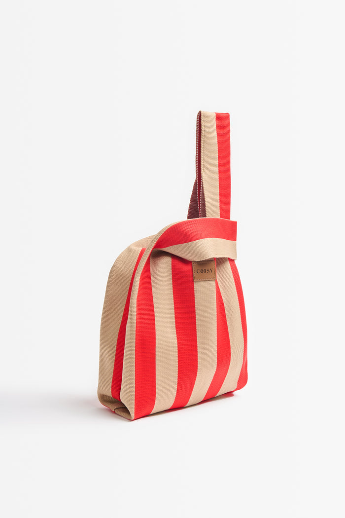 BOLSO MIKONOS ROJO/BEIGE