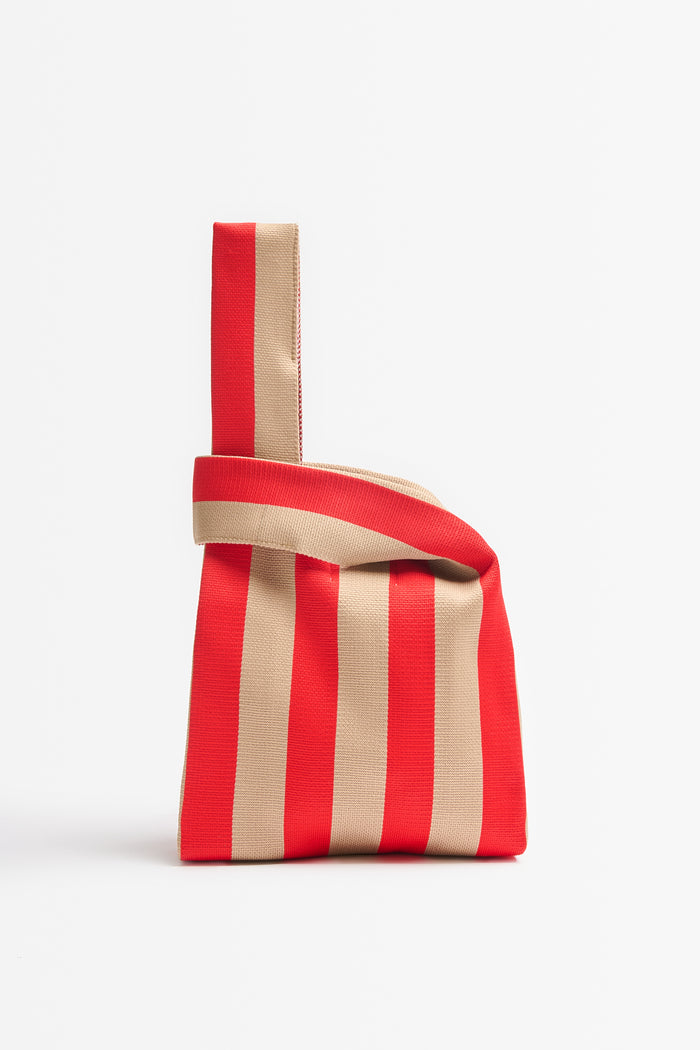 BOLSO MIKONOS ROJO/BEIGE