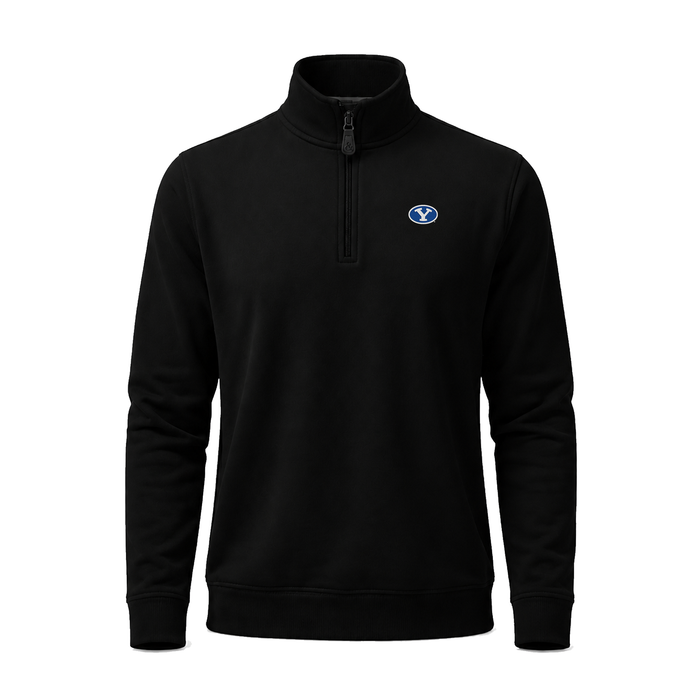 BYU Cloud Cotton Quarter Zip Pullover Black
