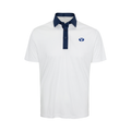 BYU Semi-Spread Collar Polo Austin White with Navy Accent