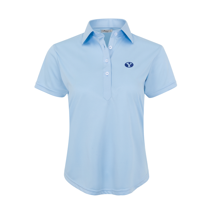 BYU Women's Cap Sleeve Semi Spread Polo Sky Blue