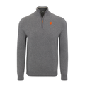 Clemson Grey with Grey Trim Luxury Touch Cotton and Cashmere Quarter Zip Sweater