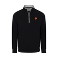 Clemson Heather Cloud Cotton Quarter Zip Pullover Black with Light Grey Trim