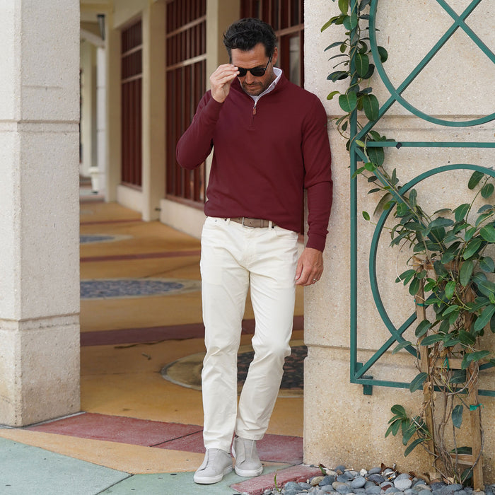 Cloud Cotton Quarter Zip Merlot