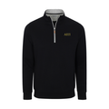 Collars & Co. Alpha Epsilon Pi Heather Cloud Cotton Quarter Zip Pullover Black with Light Grey Trim
