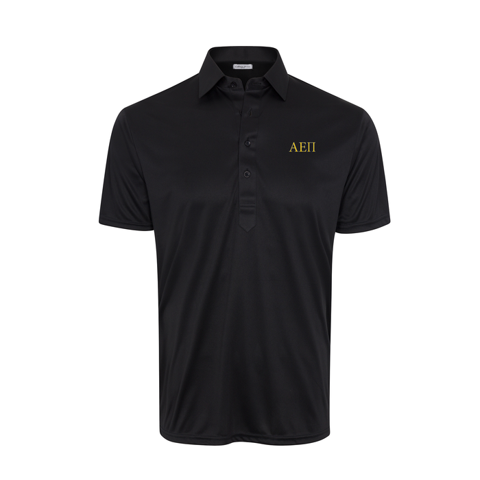 Collars & Co. Alpha Epsilon Pi Semi-Spread Collar Polo Black