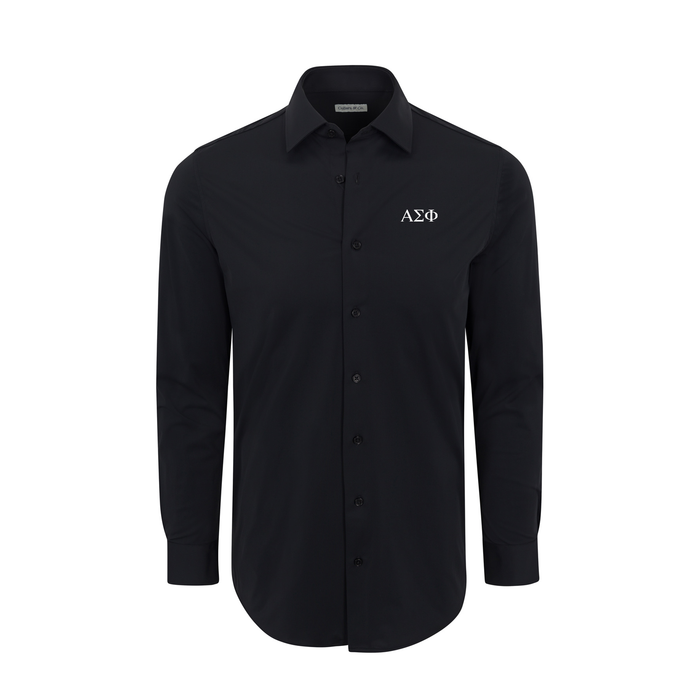 Collars & Co. Alpha Sigma Phi Apex Performance Dress Shirt Black