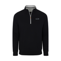 Collars & Co. Alpha Sigma Phi Heather Cloud Cotton Quarter Zip Pullover Black with Light Grey Trim