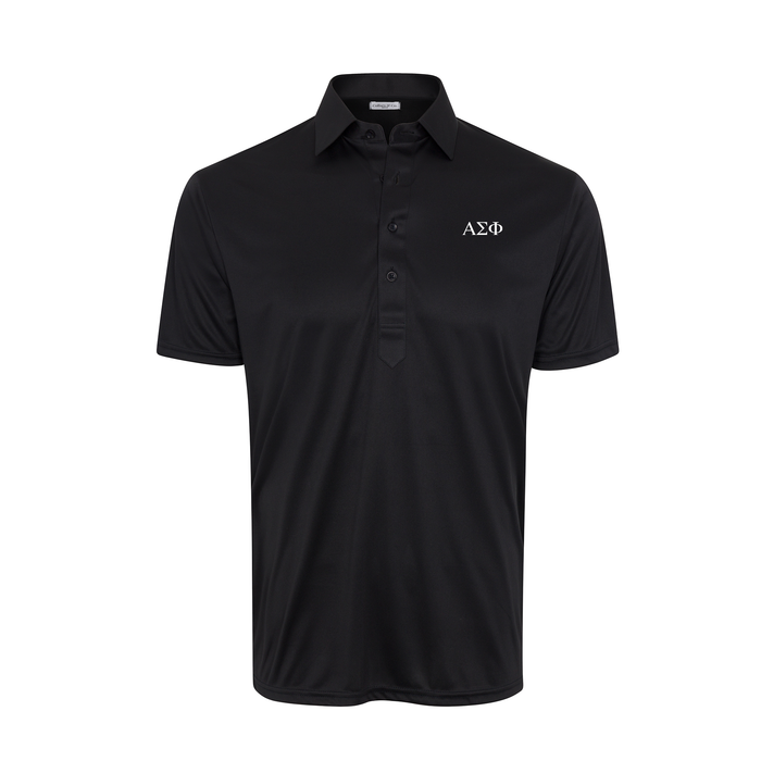 Collars & Co. Alpha Sigma Phi Semi-Spread Collar Polo Black
