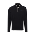 Collars & Co. Alpha Tau Omega Black with White Trim Luxury Touch Cotton and Cashmere Quarter Zip Sweater