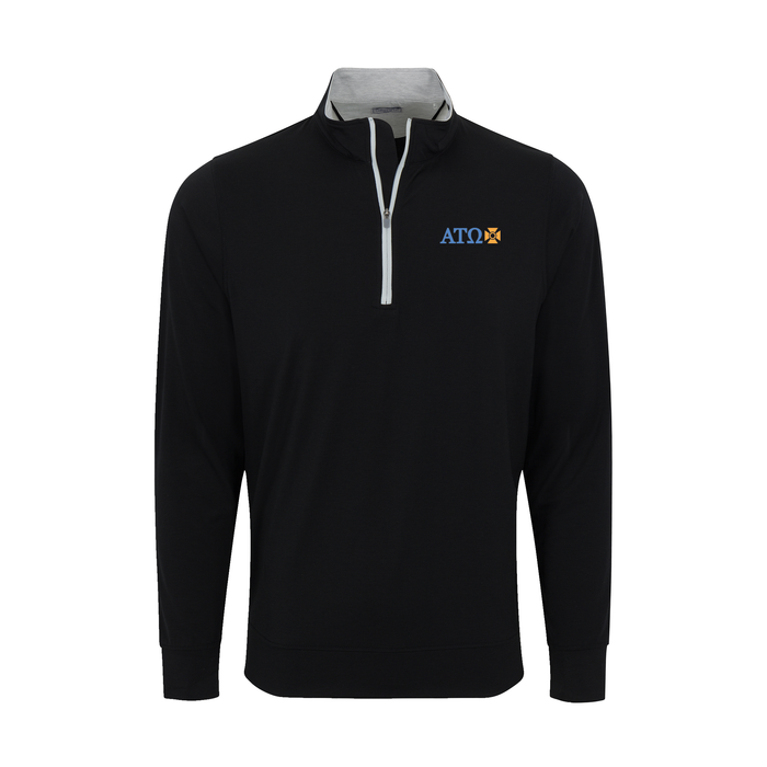 Collars & Co. Alpha Tau Omega DriRelease® Performance Pullover Black with Light Grey Trim