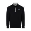 Collars & Co. Alpha Tau Omega Heather Cloud Cotton Quarter Zip Pullover Black with Light Grey Trim