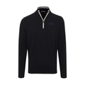 Collars & Co. Beta Theta Pi Black with White Trim Luxury Touch Cotton and Cashmere Quarter Zip Sweater