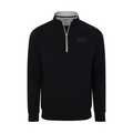 Collars & Co. Beta Theta Pi Heather Cloud Cotton Quarter Zip Pullover Black with Light Grey Trim