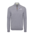 Collars & Co. Beta Upsilon Chi Grey Melange Cashmere Touch Australian Merino Quarter Zip Sweater