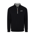 Collars & Co. Delta Kappa Epsilon Heather Cloud Cotton Quarter Zip Pullover Black with Light Grey Trim