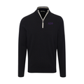 Collars & Co. Delta Sigma Phi Black with White Trim Luxury Touch Cotton and Cashmere Quarter Zip Sweater