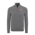 Collars & Co. Delta Sigma Phi Grey with Grey Trim Luxury Touch Cotton and Cashmere Quarter Zip Sweater