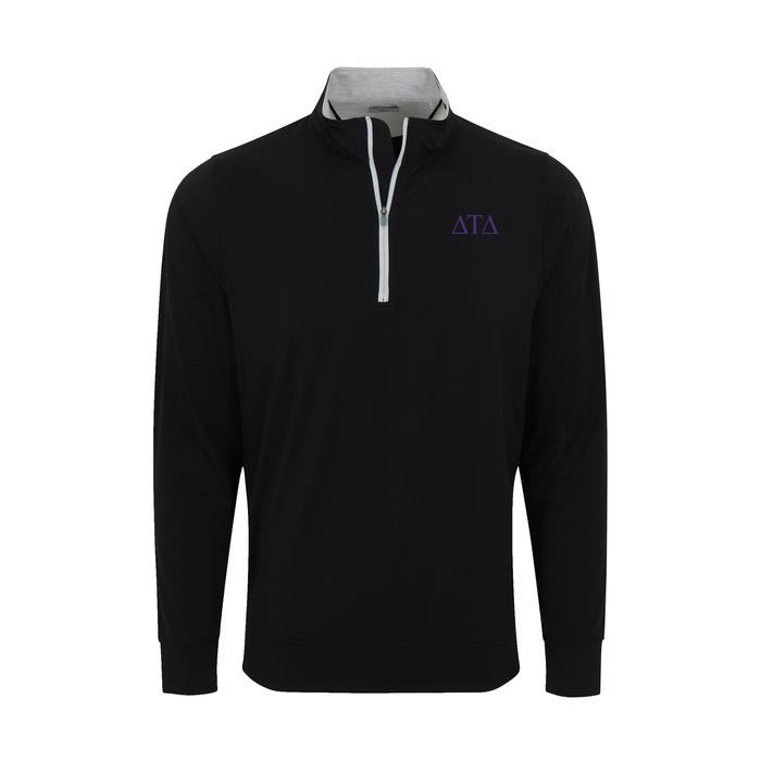 Collars & Co. Delta Tau Delta DriRelease® Performance Pullover Black with Light Grey Trim