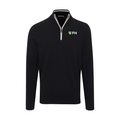 Collars & Co. FarmHouse Black with White Trim Luxury Touch Cotton and Cashmere Quarter Zip Sweater