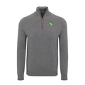 Collars & Co. FarmHouse Grey with Grey Trim Luxury Touch Cotton and Cashmere Quarter Zip Sweater