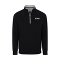 Collars & Co. FarmHouse Heather Cloud Cotton Quarter Zip Black with Light Grey Trim