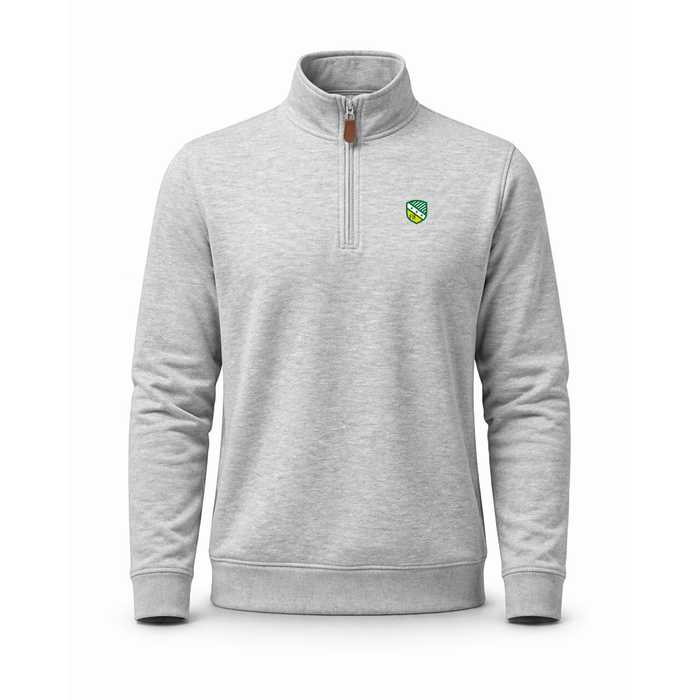 Collars & Co. FarmHouse Heather Cloud Cotton Quarter Zip Pullover Light Grey