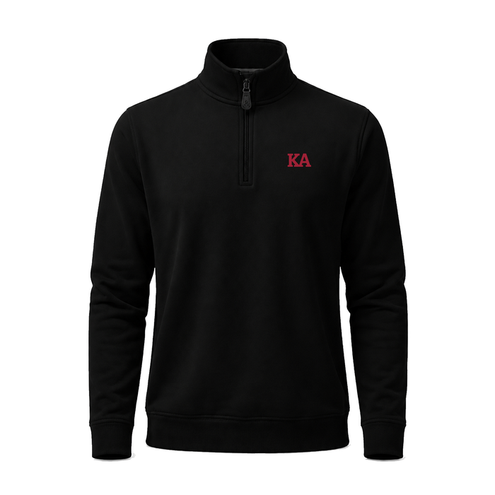 Collars & Co. Kappa Alpha Order Cloud Cotton Quarter Zip Pullover Black