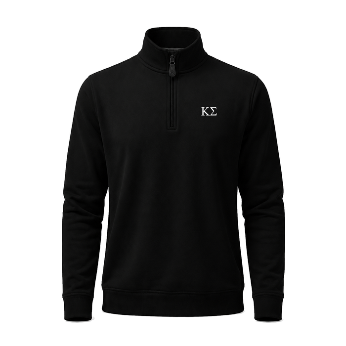 Collars & Co. Kappa Sigma Cloud Cotton Quarter Zip Pullover Black