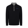 Collars & Co. Phi Beta Sigma Heather Cloud Cotton Quarter Zip Pullover Black with Light Grey Trim
