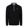 Collars & Co. Phi Gamma Delta Heather Cloud Cotton Quarter Zip Pullover Black with Light Grey Trim