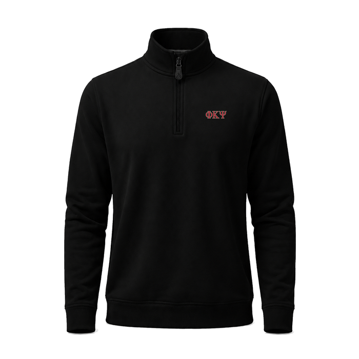 Collars & Co. Phi Kappa Psi Cloud Cotton Quarter Zip Pullover Black