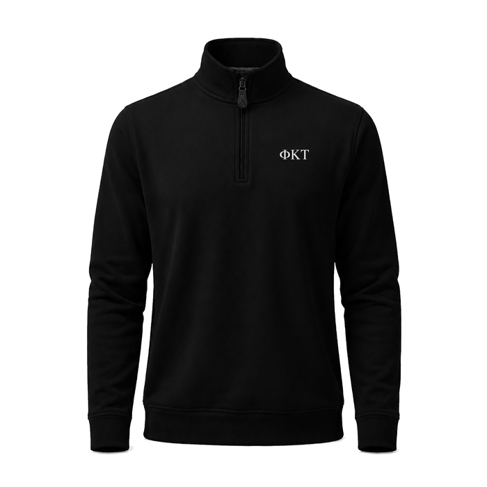 Collars & Co. Phi Kappa Tau Cloud Cotton Quarter Zip Pullover Black