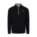Collars & Co. Phi Kappa Tau Heather Cloud Cotton Quarter Zip Pullover Black with Light Grey Trim