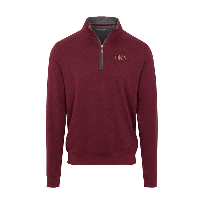 Collars & Co. Pi Kappa Alpha Merlot Heather Cloud Cotton Quarter Zip Pullover
